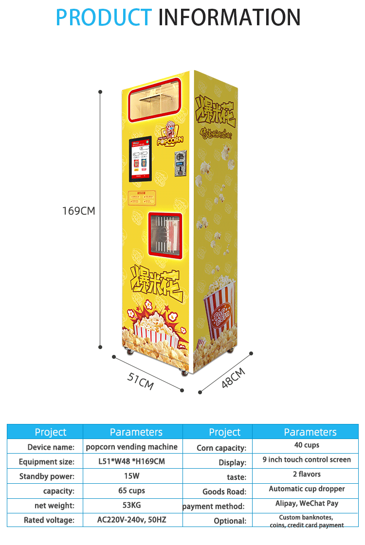 Automatic Multi Flavor Popcorn Machine detail