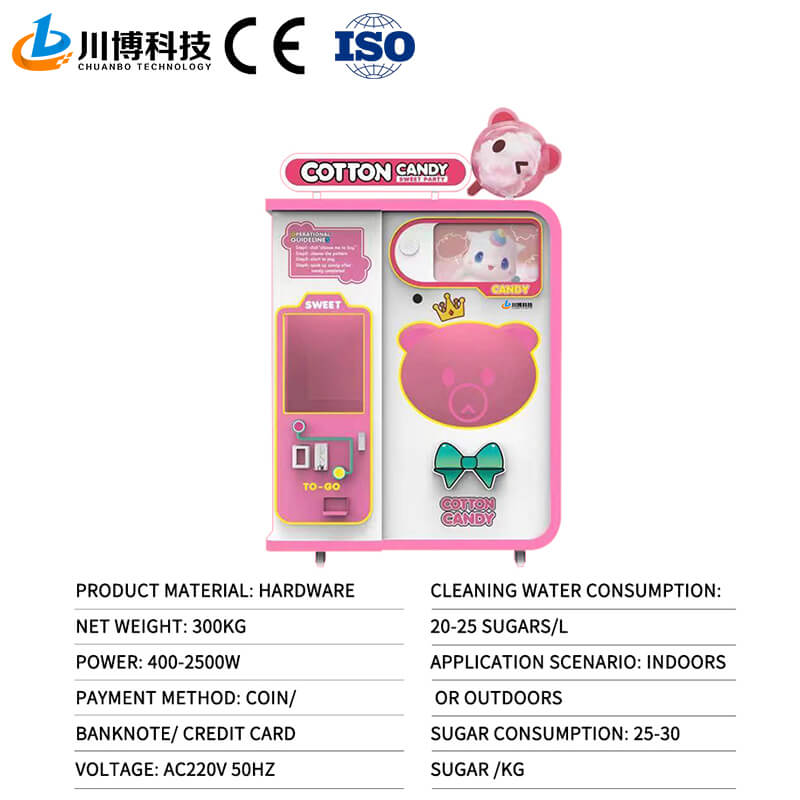 Automatic Robot Sweet Cotton Candy Vending Machine 525