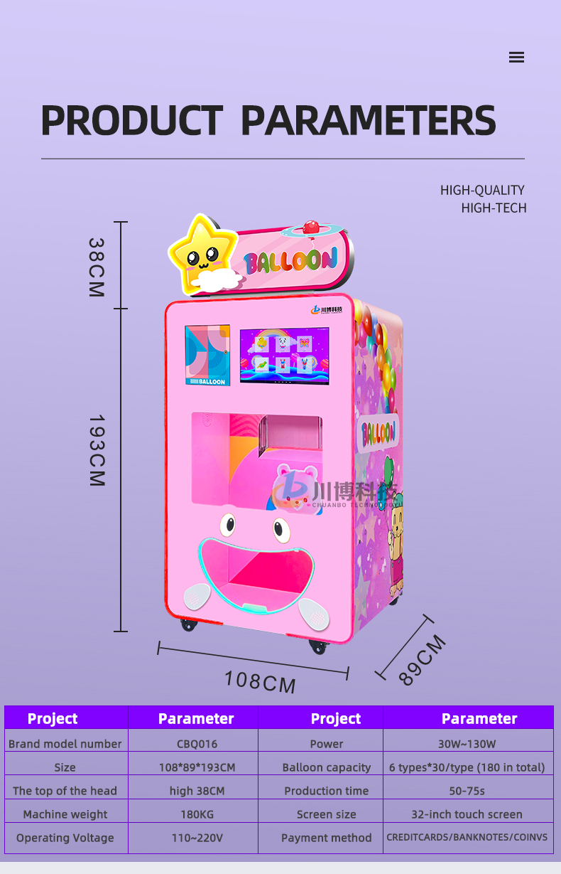 manufacture balloon vending machine