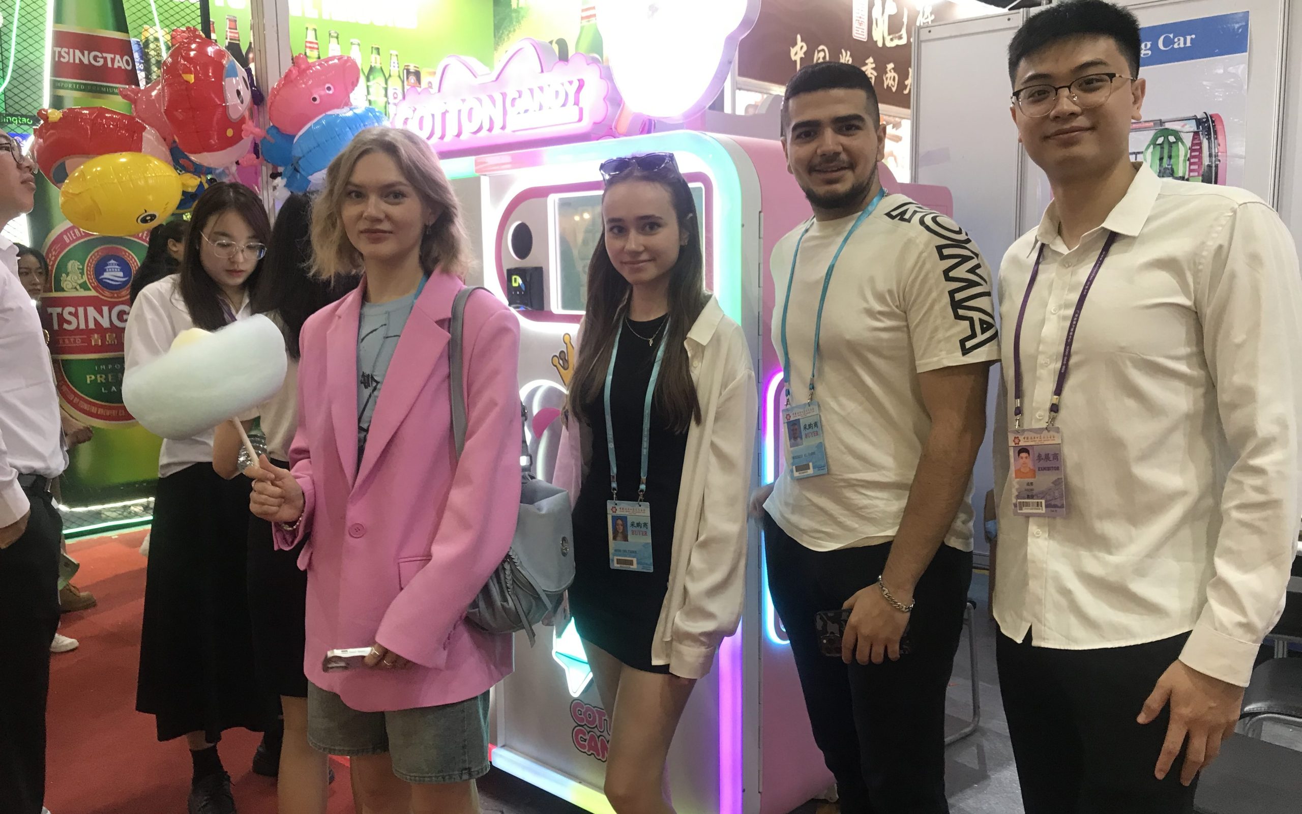 Real customers of cotton candy vending machines