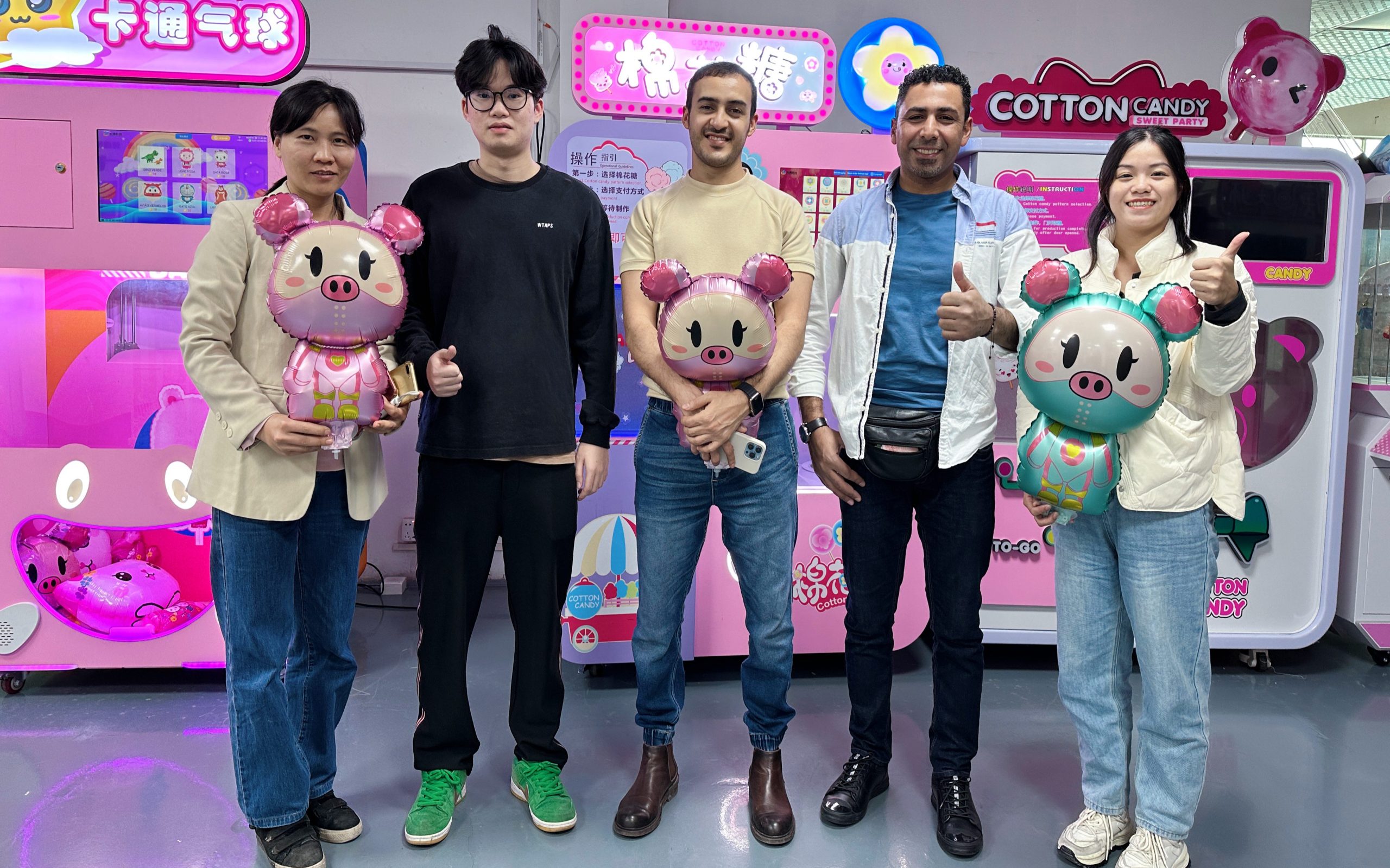 Real customers of cotton candy vending machines